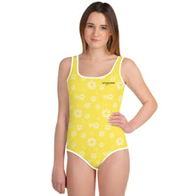 Load image into Gallery viewer, SUCCESS WIRE Power Flower Yellow Swimsuit for Big Girls (8-20)
