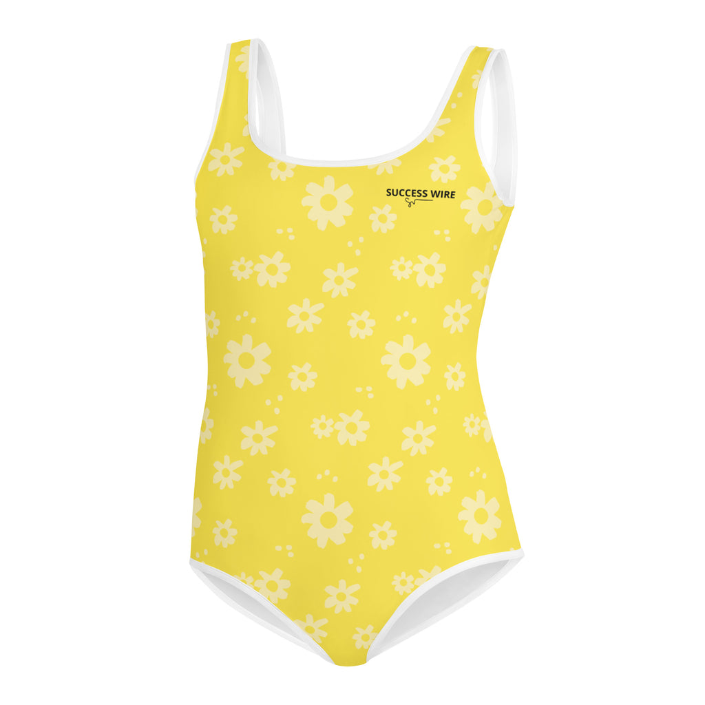 SUCCESS WIRE Power Flower Yellow Swimsuit for Big Girls (8-20)