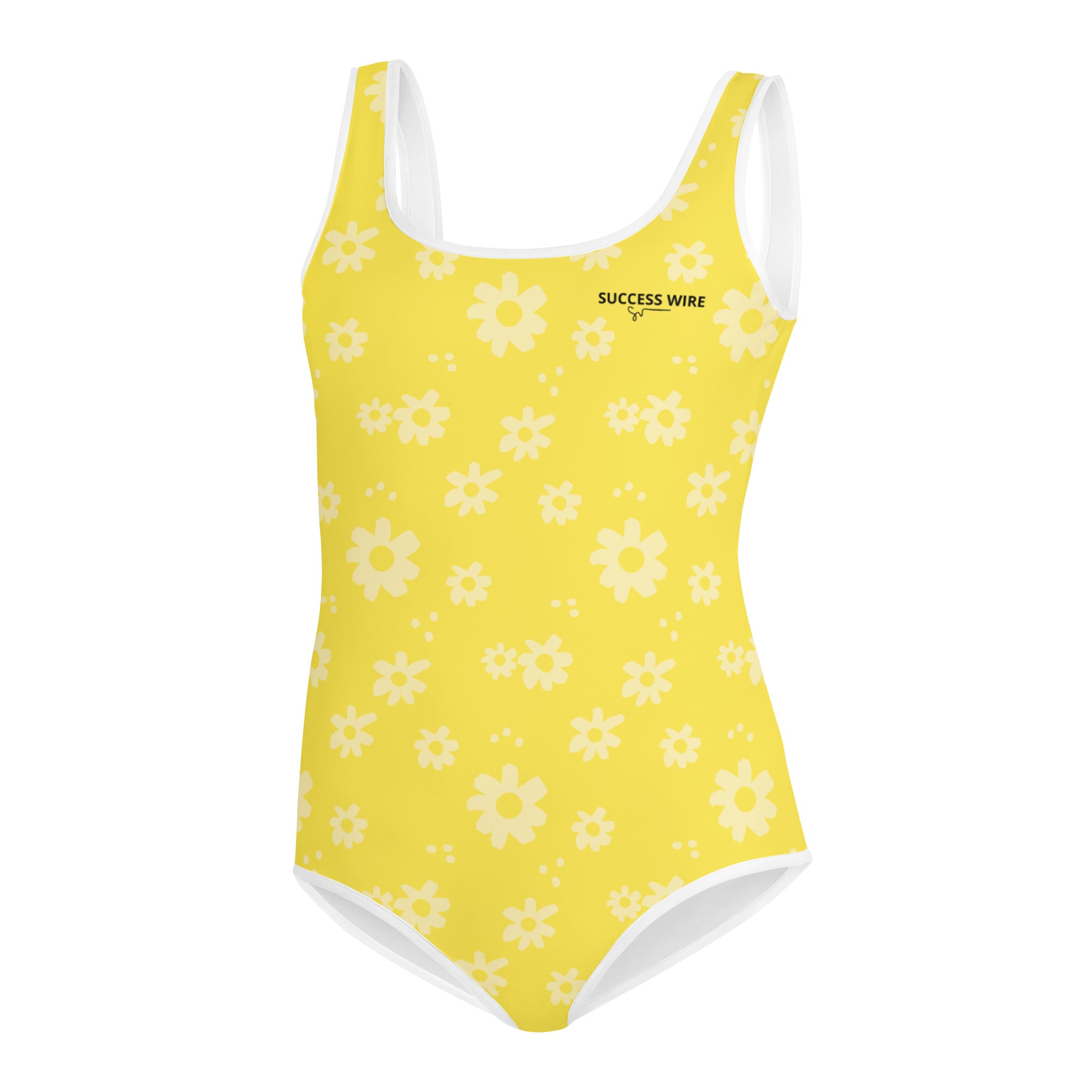 SUCCESS WIRE Power Flower Yellow Swimsuit for Big Girls (8-20)