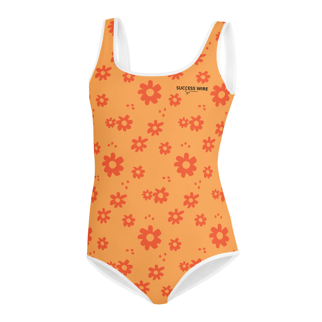 SUCCESS WIRE Power Flower Orange Rose Swimsuit for Big Girls (8-20)