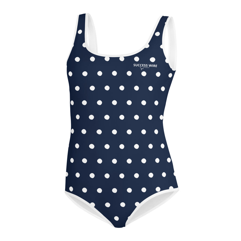 SUCCESS WIRE Navy Polka Dot Swimsuit for Big Girls (8-20)