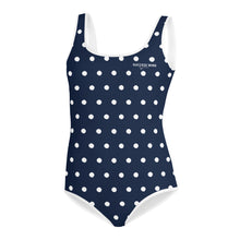 Load image into Gallery viewer, SUCCESS WIRE Navy Polka Dot Swimsuit for Big Girls (8-20)
