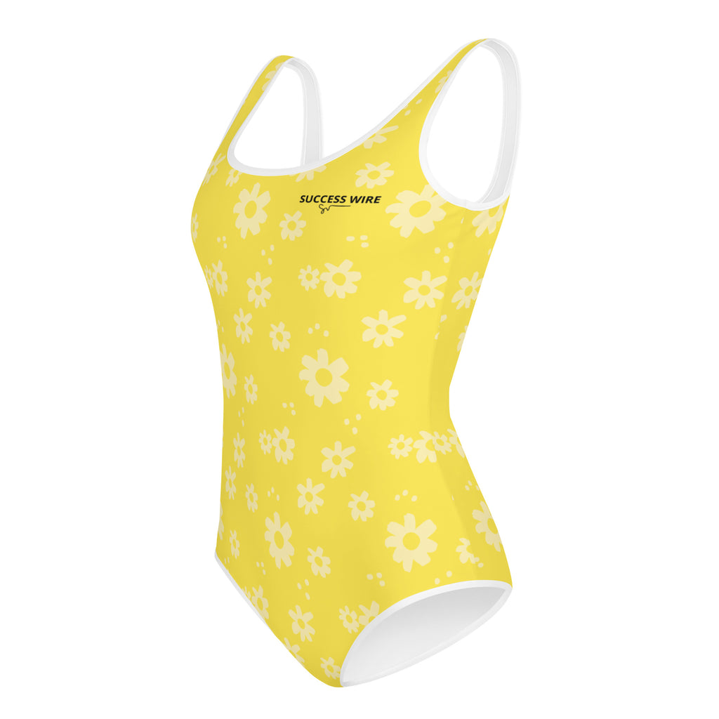 SUCCESS WIRE Power Flower Yellow Swimsuit for Big Girls (8-20)