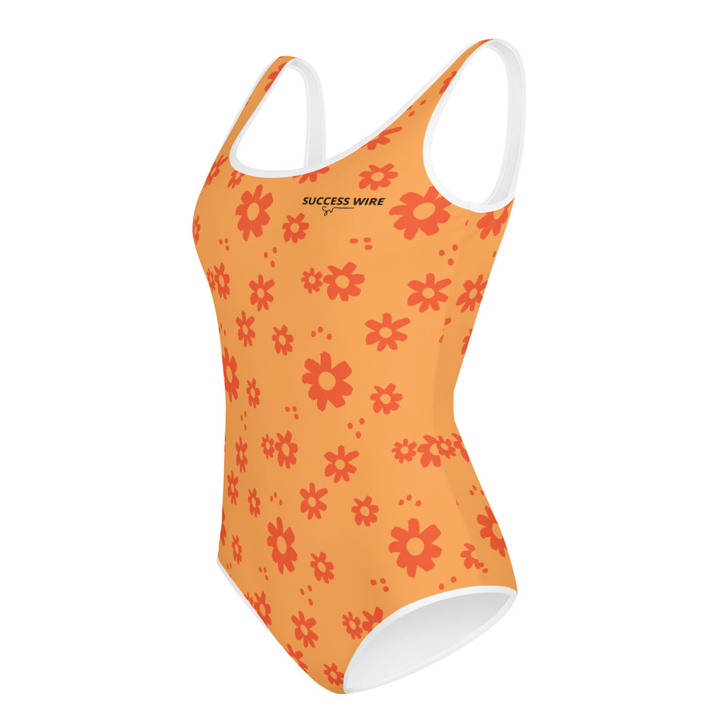 SUCCESS WIRE Power Flower Orange Rose Swimsuit for Big Girls (8-20)