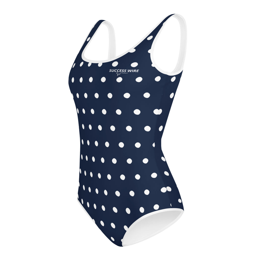 SUCCESS WIRE Navy Polka Dot Swimsuit for Big Girls (8-20)