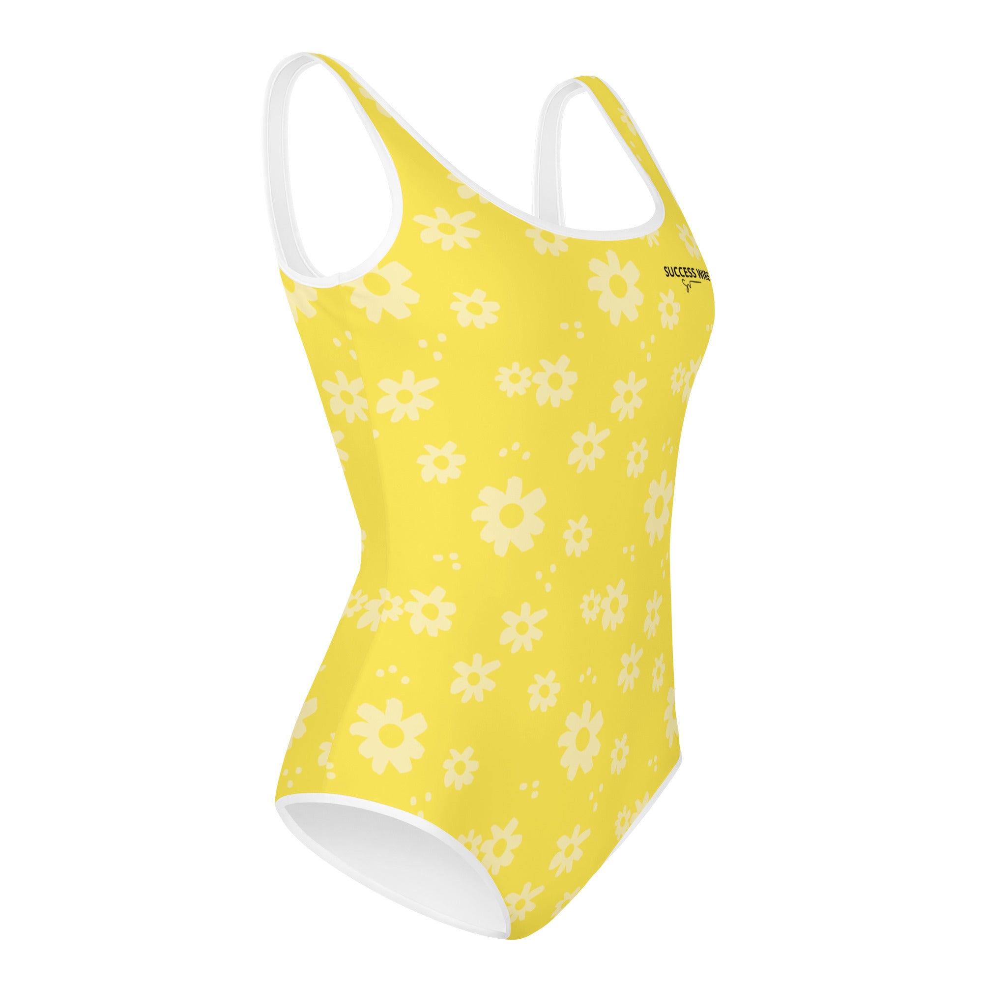 SUCCESS WIRE Power Flower Yellow Swimsuit for Big Girls (8-20)