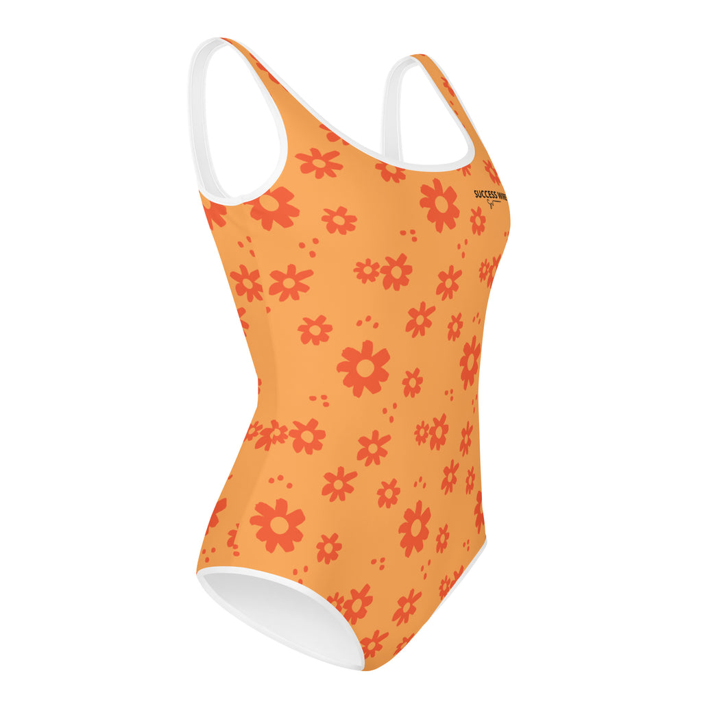 SUCCESS WIRE Power Flower Orange Rose Swimsuit for Big Girls (8-20)