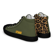 Load image into Gallery viewer, SUCCESS WIRE High Top Leopard Signature Canvas Shoes for Men - Black Sole
