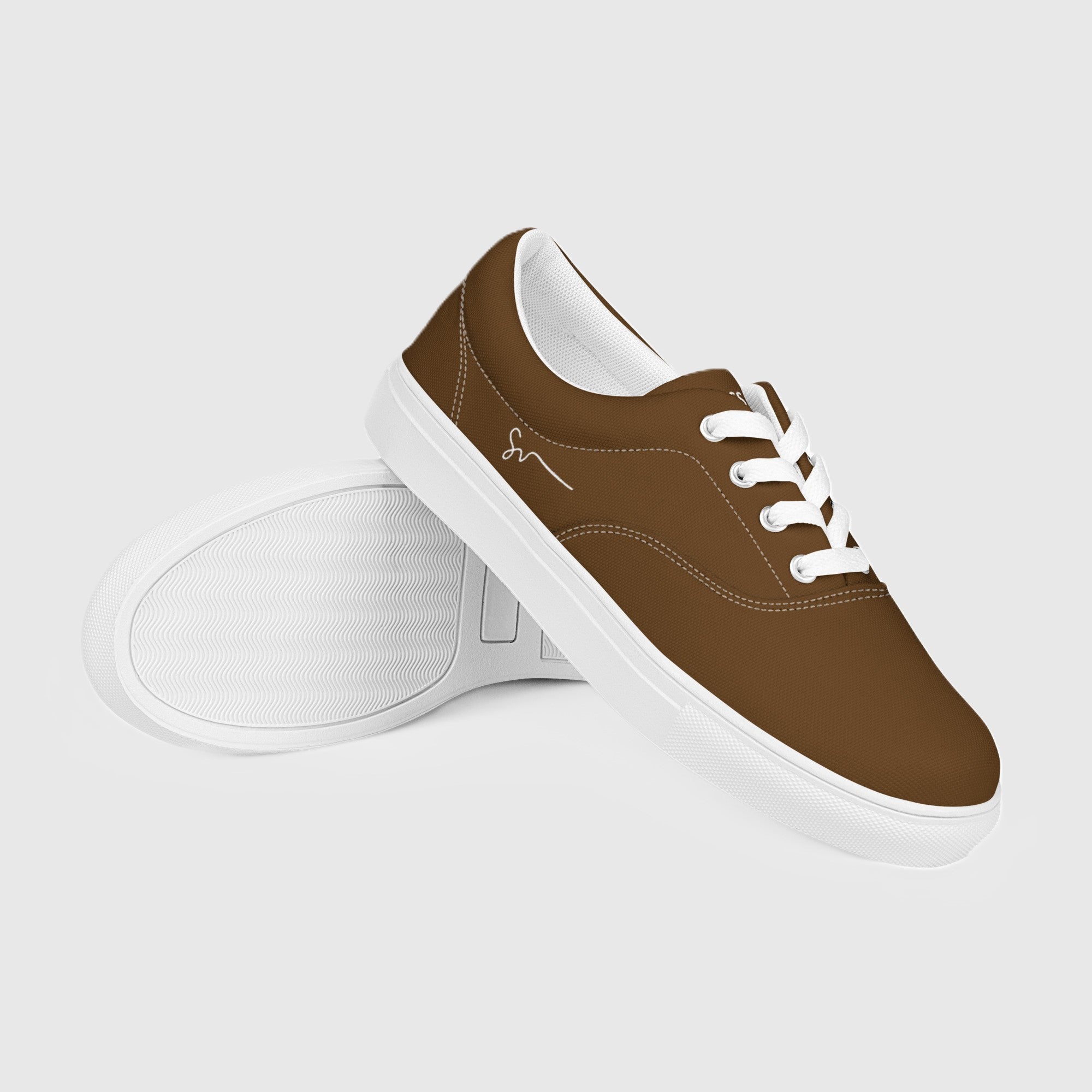 SUCCESS WIRE Classic Signature Lace-up Canvas Shoes for Men - Brown