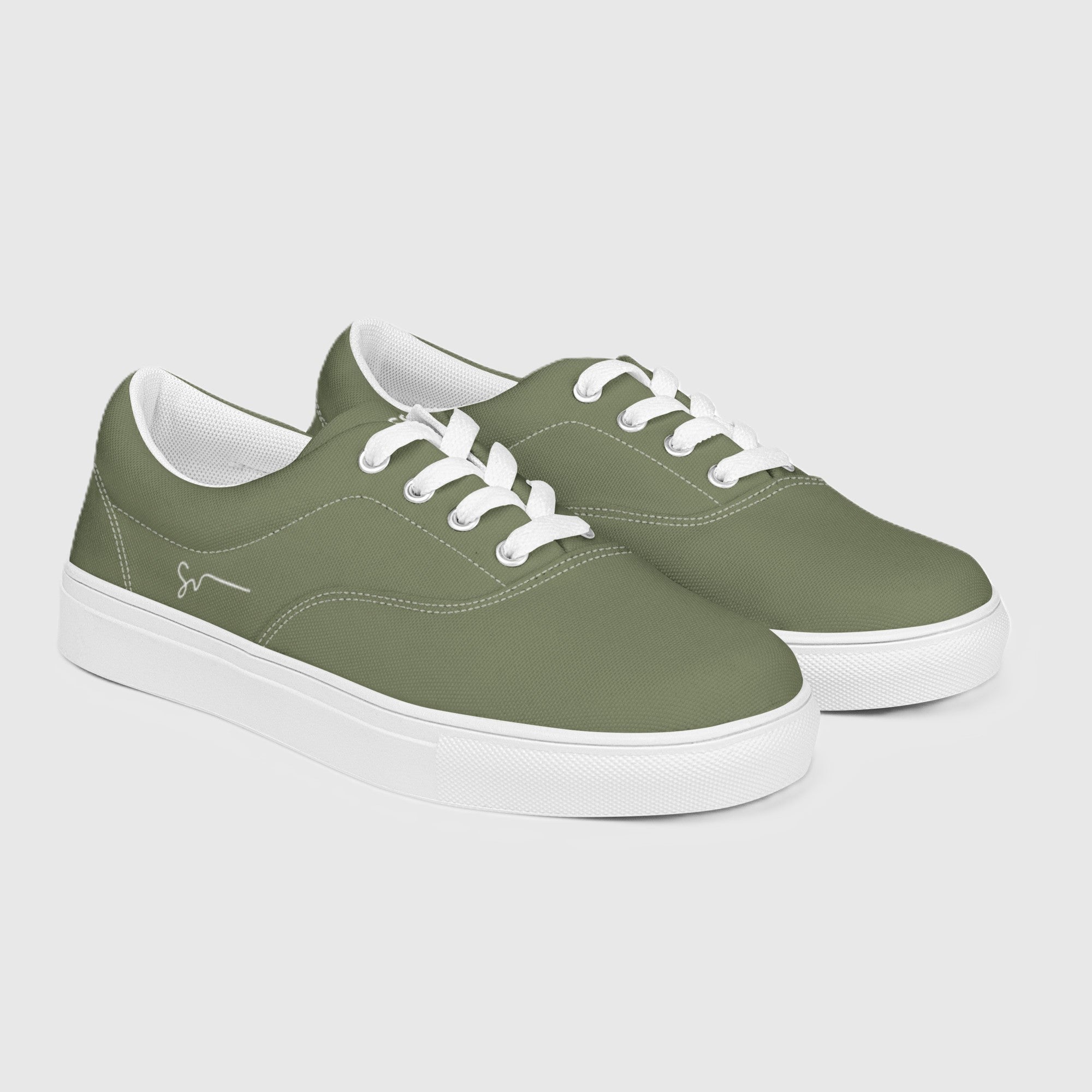 SUCCESS WIRE Classic Signature Lace-up Canvas Shoes for Men - Finch Green