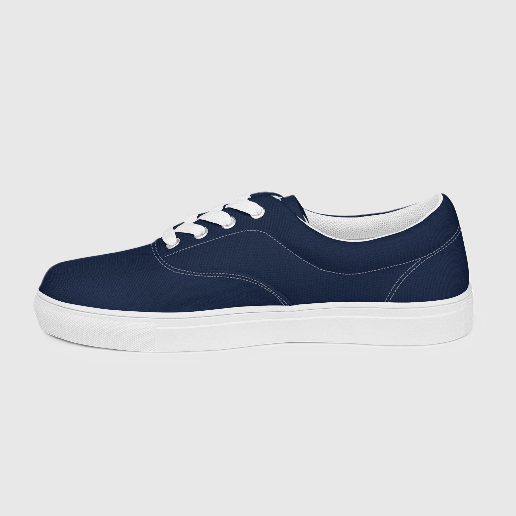 SUCCESS WIRE Classic Signature Lace-up Canvas Shoes for Men - Navy