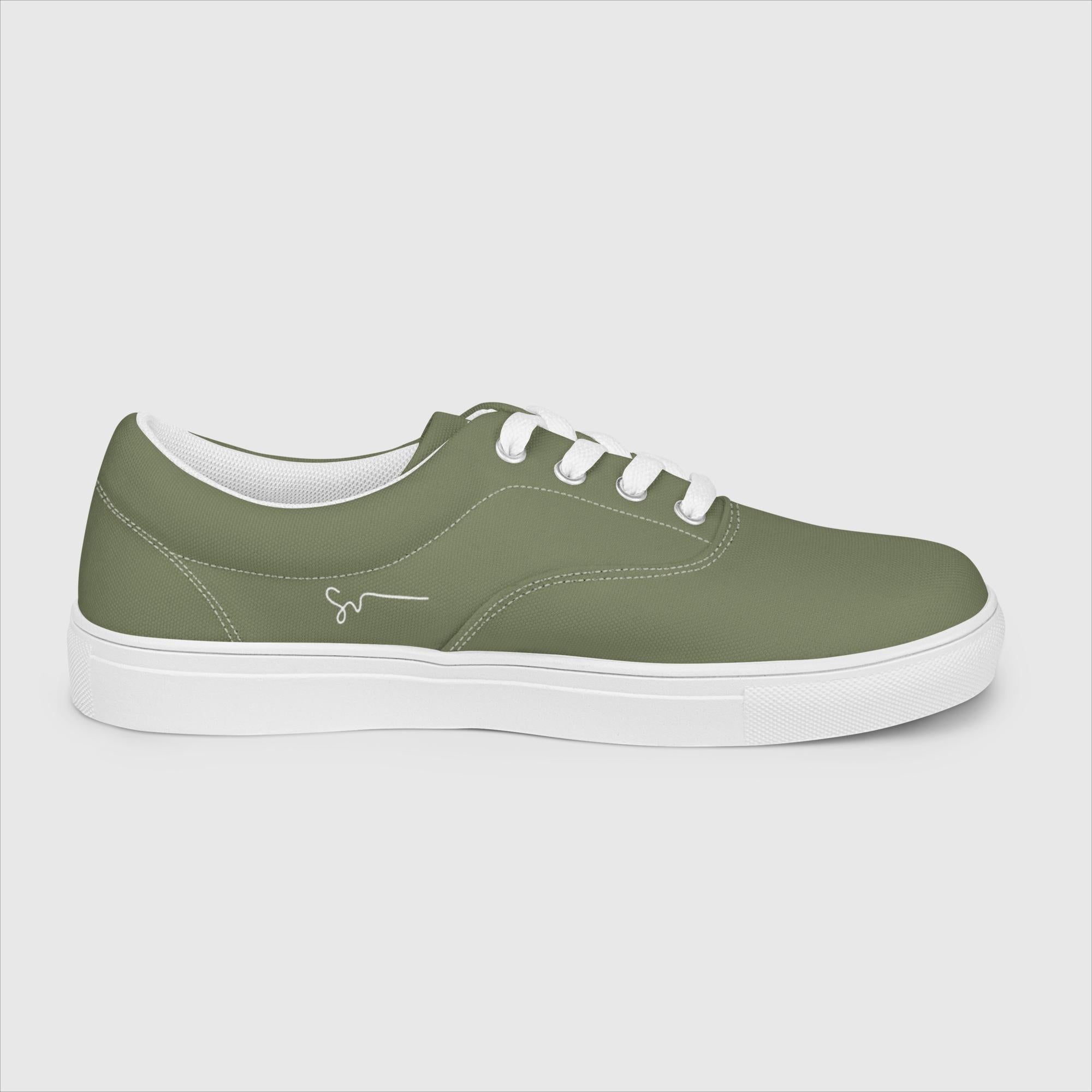 SUCCESS WIRE Classic Signature Lace-up Canvas Shoes for Men - Finch Green