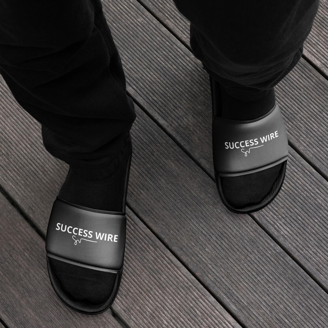 SUCCESS WIRE Grey Logo Slides for Men