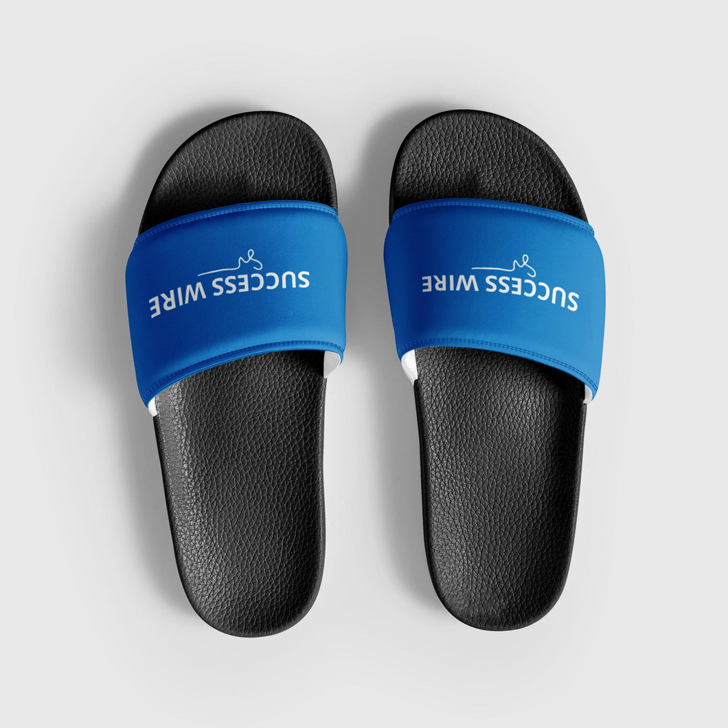 SUCCESS WIRE Blue Logo Slides for Men