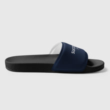 Load image into Gallery viewer, SUCCESS WIRE Navy Logo Slides for Men
