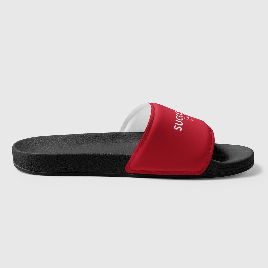 SUCCESS WIRE Red Logo Slides for Men