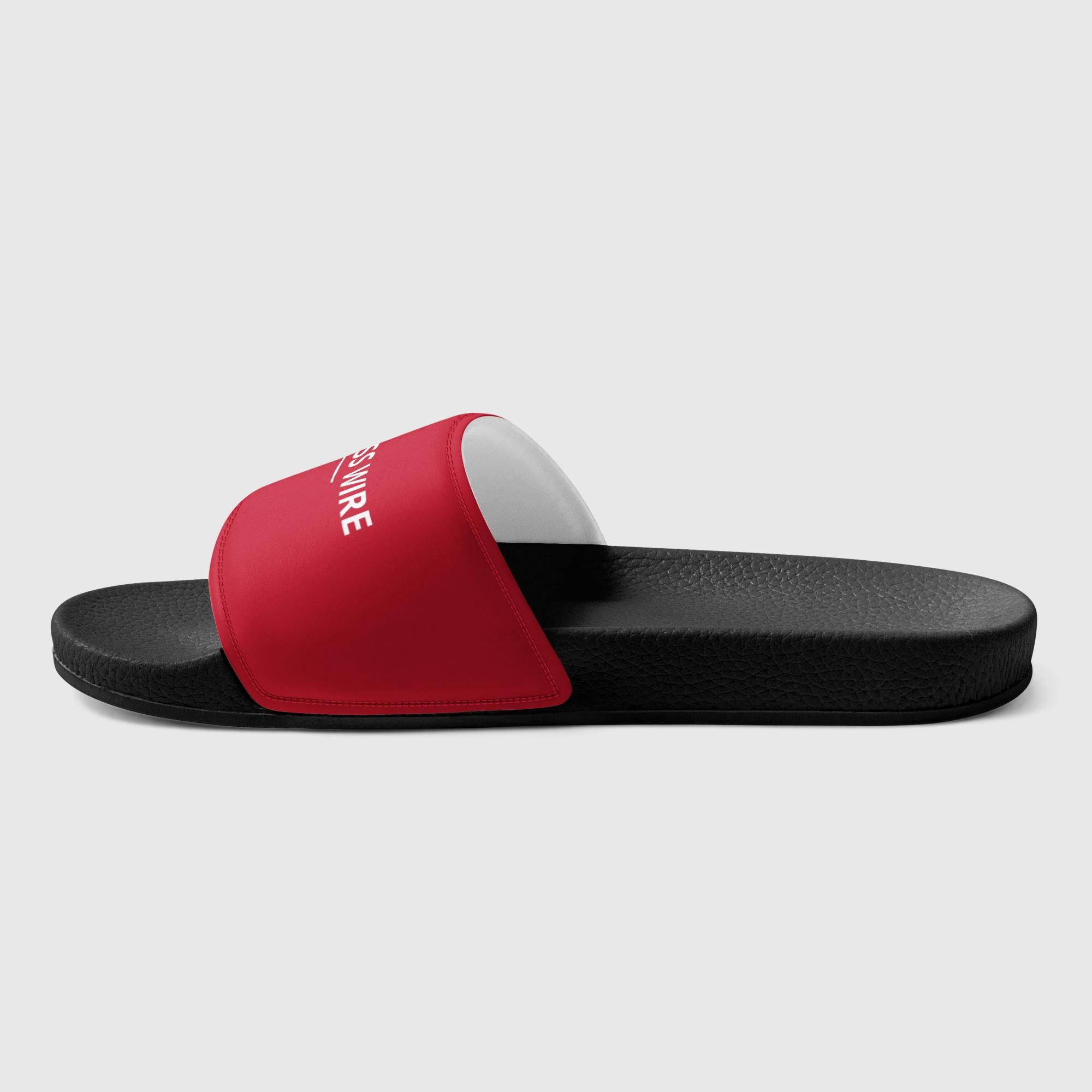 SUCCESS WIRE Red Logo Slides for Men