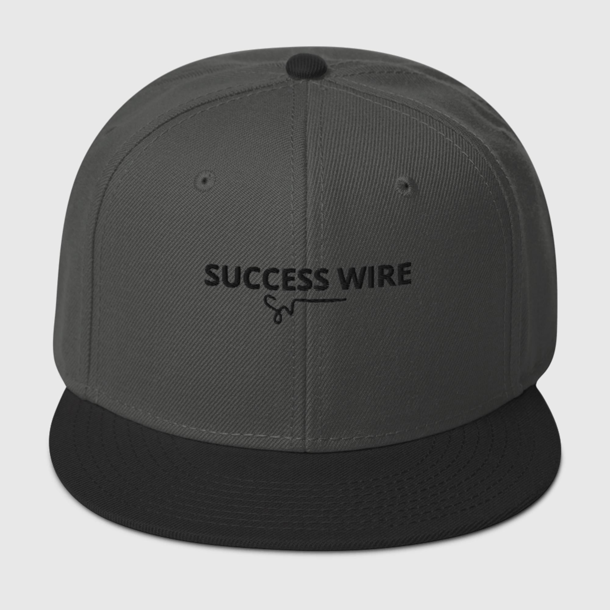 SUCCESS WIRE Solid Black Logo High-profile Snapback Hat for Women (17 color Variations)