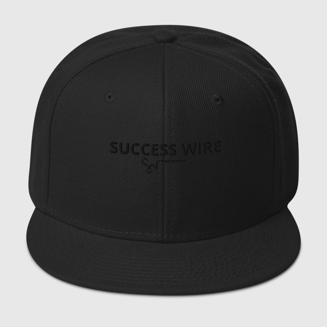 SUCCESS WIRE Solid Black Logo High-profile Snapback Hat for Women (17 color Variations)