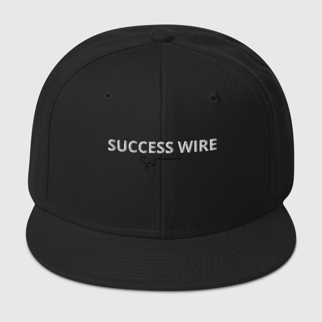 SUCCESS WIRE White w/ Black Signature Logo High-profile Snapback Hat for Women (17 Color Variations)