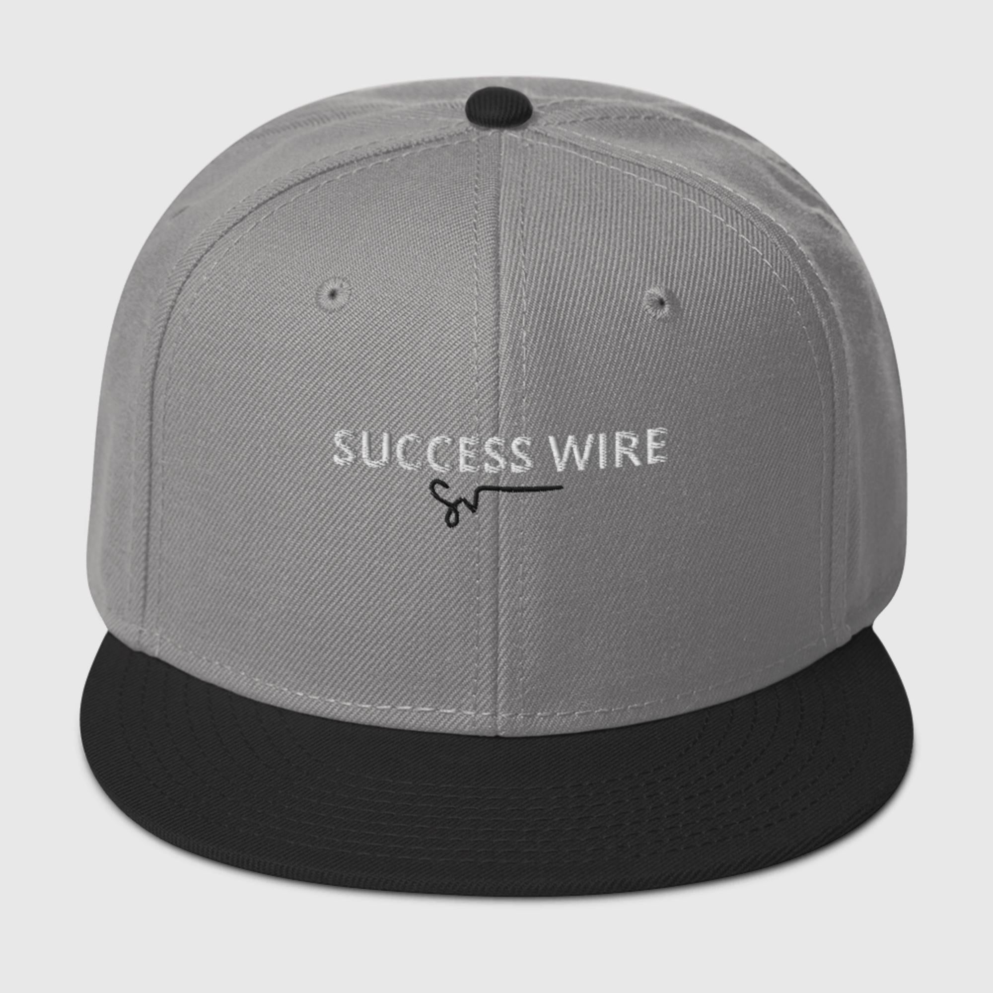 SUCCESS WIRE White w/ Black Signature Logo High-profile Snapback Hat for Women (17 Color Variations)