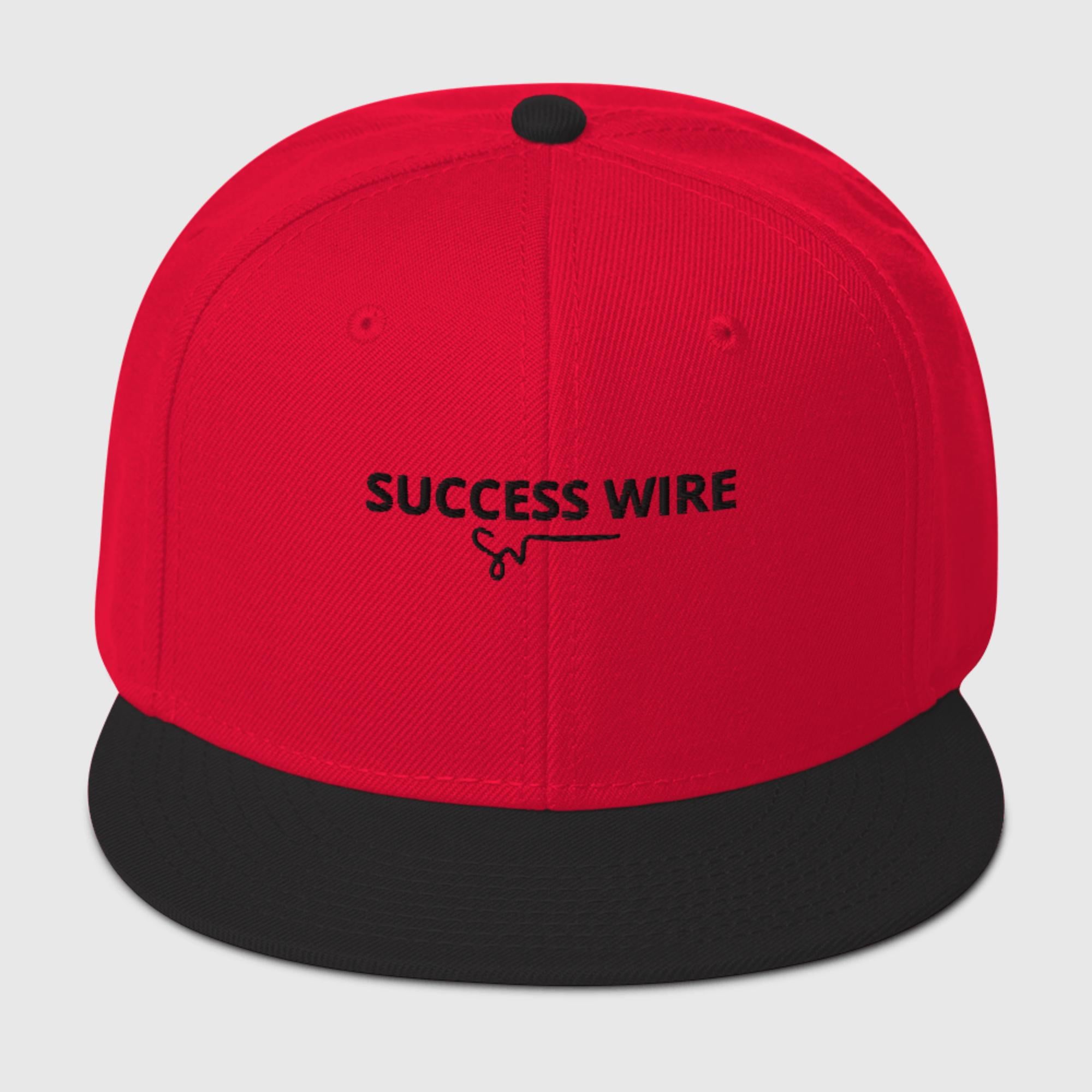 SUCCESS WIRE Solid Black Logo High-profile Snapback Hat for Women (17 color Variations)