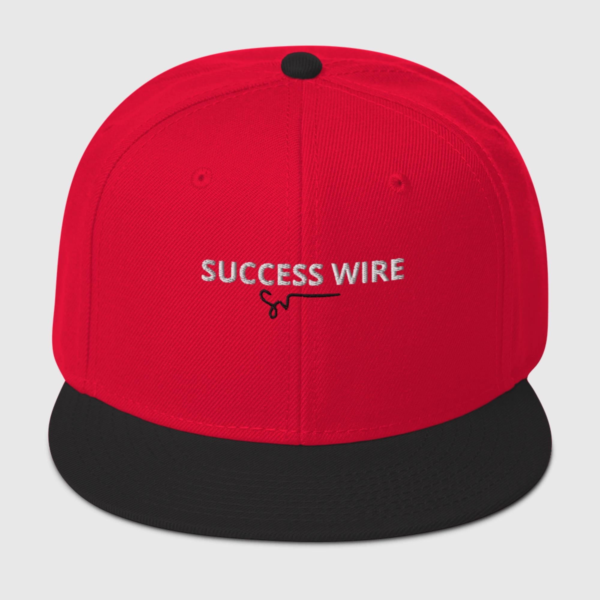 SUCCESS WIRE White w/ Black Signature Logo High-profile Snapback Hat for Women (17 Color Variations)