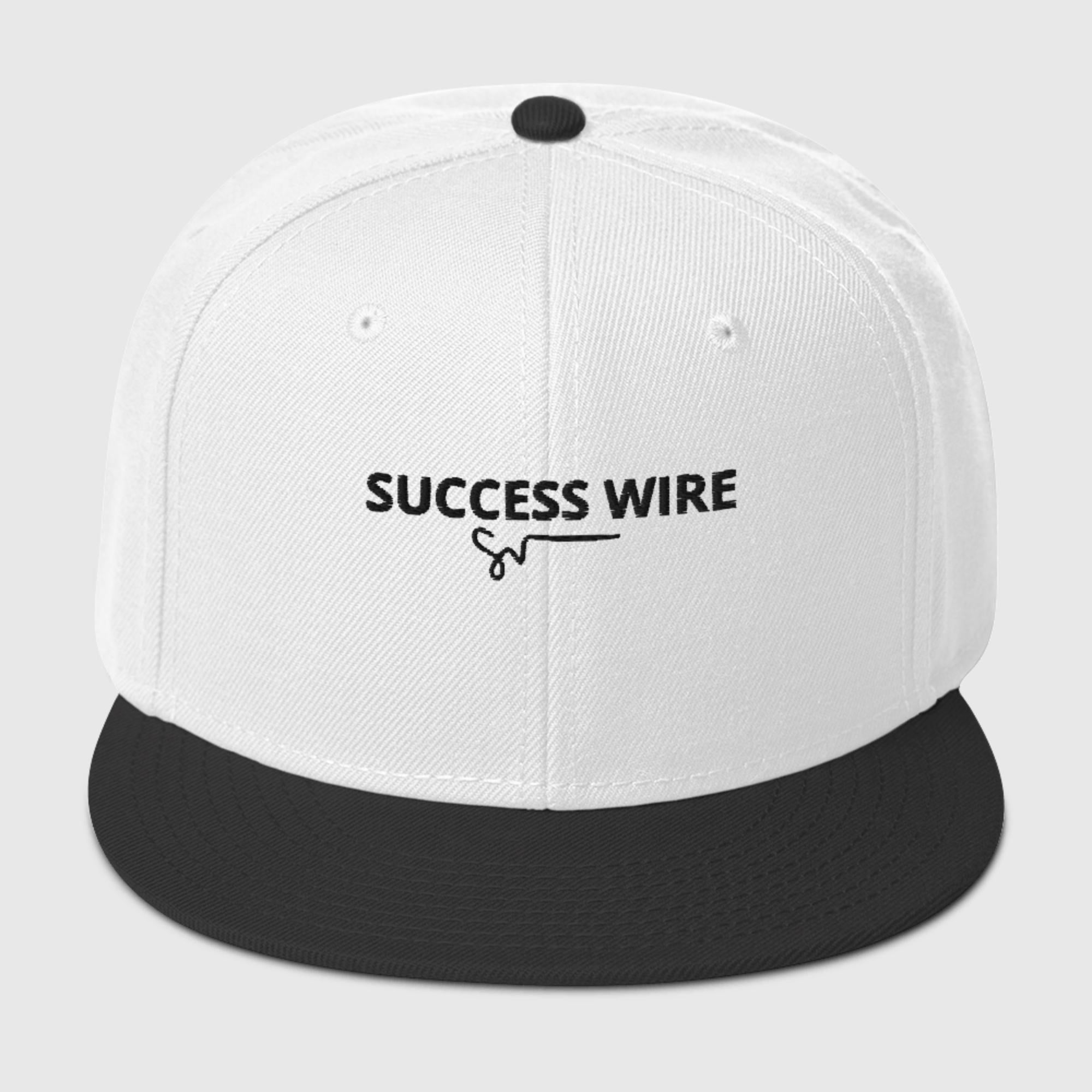 SUCCESS WIRE Solid Black Logo High-profile Snapback Hat for Women (17 color Variations)