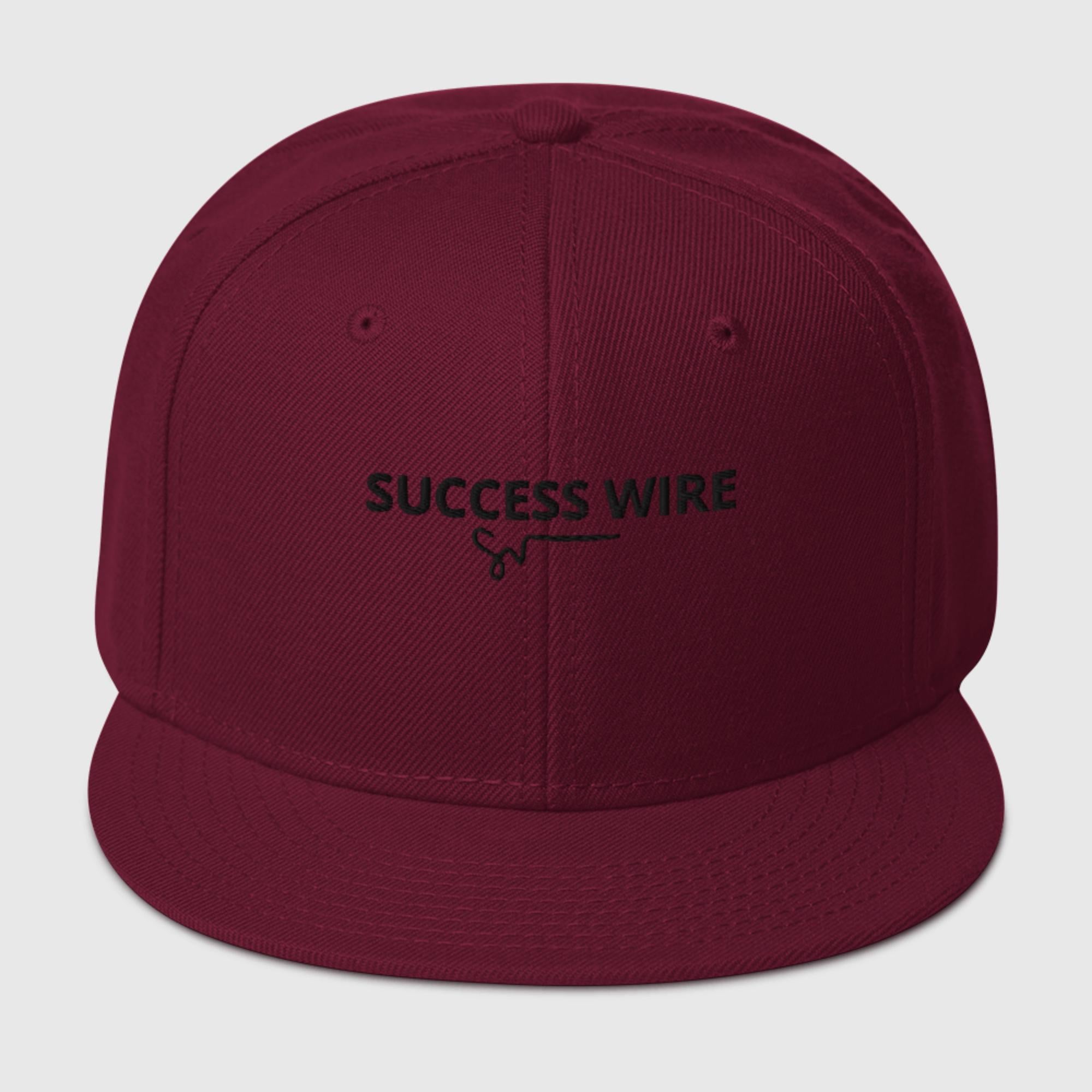 SUCCESS WIRE Solid Black Logo High-profile Snapback Hat for Women (17 color Variations)