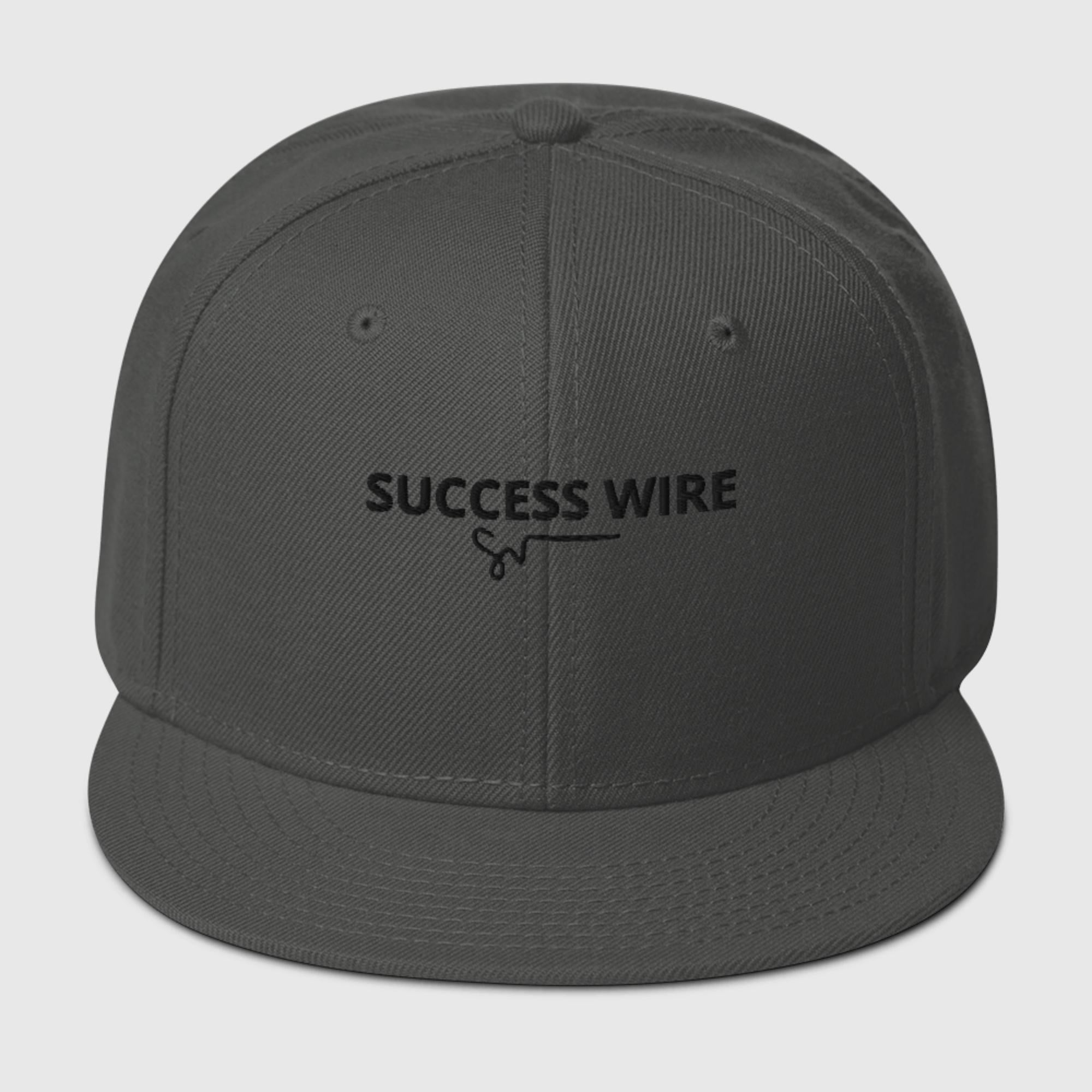 SUCCESS WIRE Solid Black Logo High-profile Snapback Hat for Women (17 color Variations)