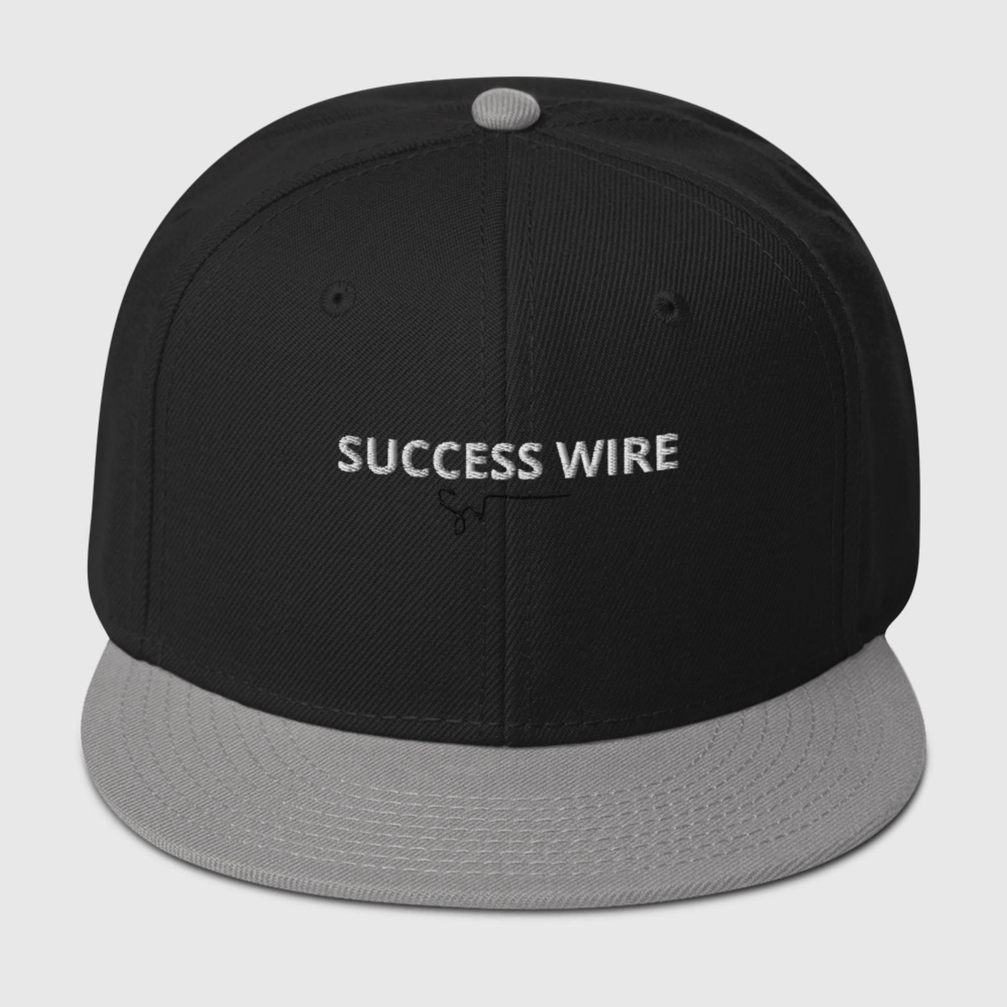 SUCCESS WIRE White w/ Black Signature Logo High-profile Snapback Hat for Women (17 Color Variations)