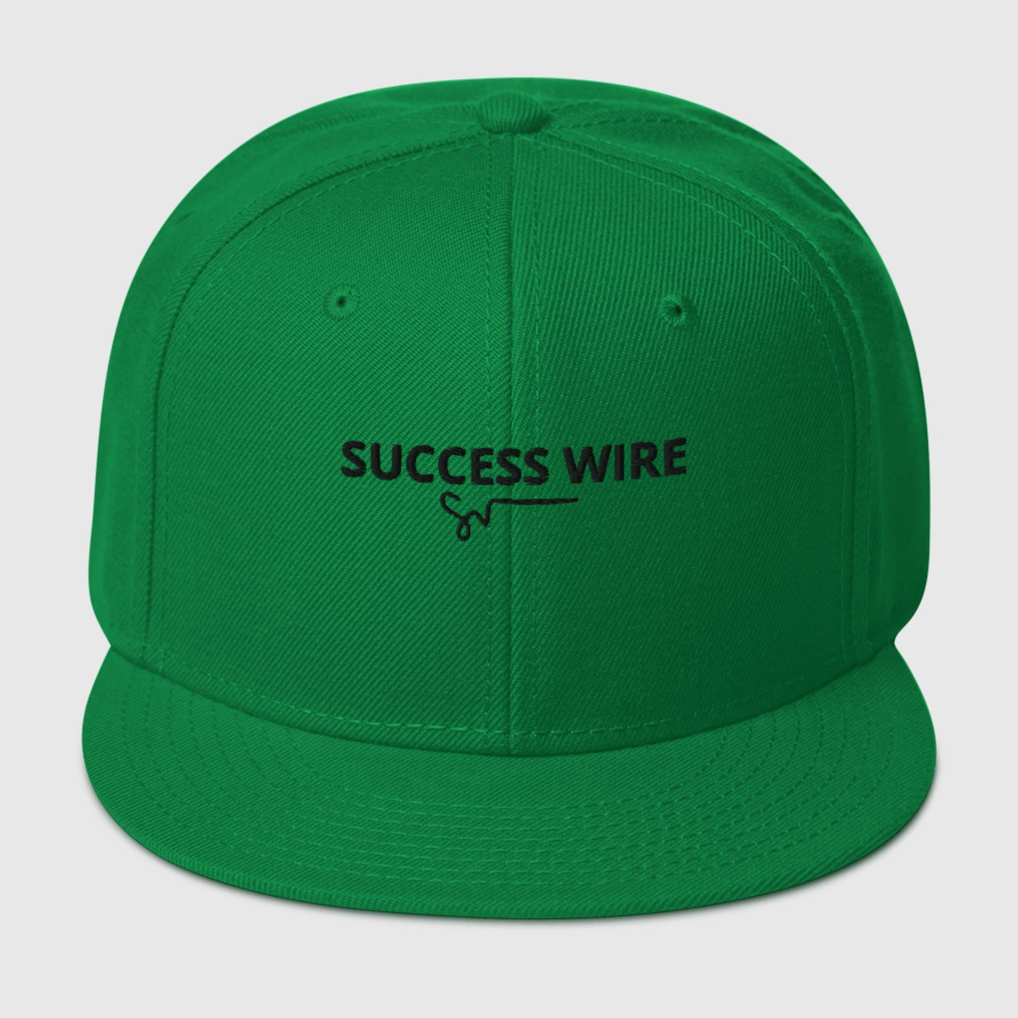 SUCCESS WIRE Solid Black Logo High-profile Snapback Hat for Women (17 color Variations)