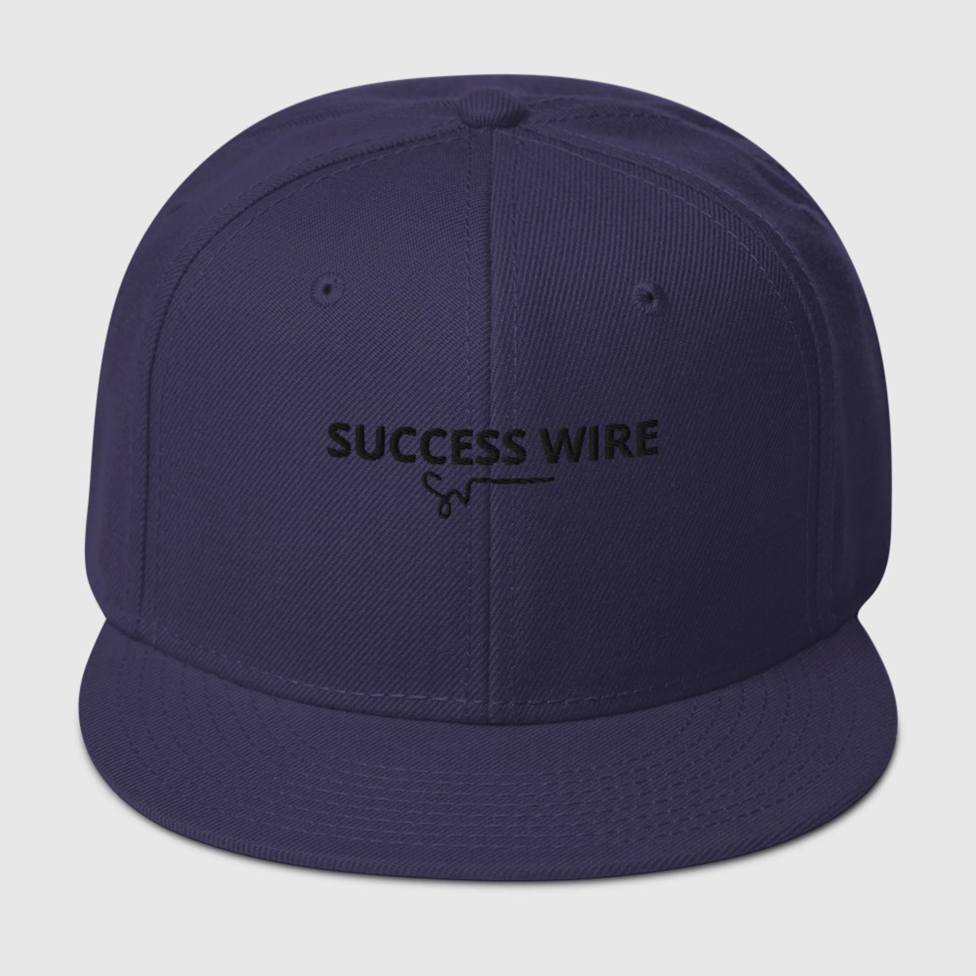 SUCCESS WIRE Solid Black Logo High-profile Snapback Hat for Women (17 color Variations)