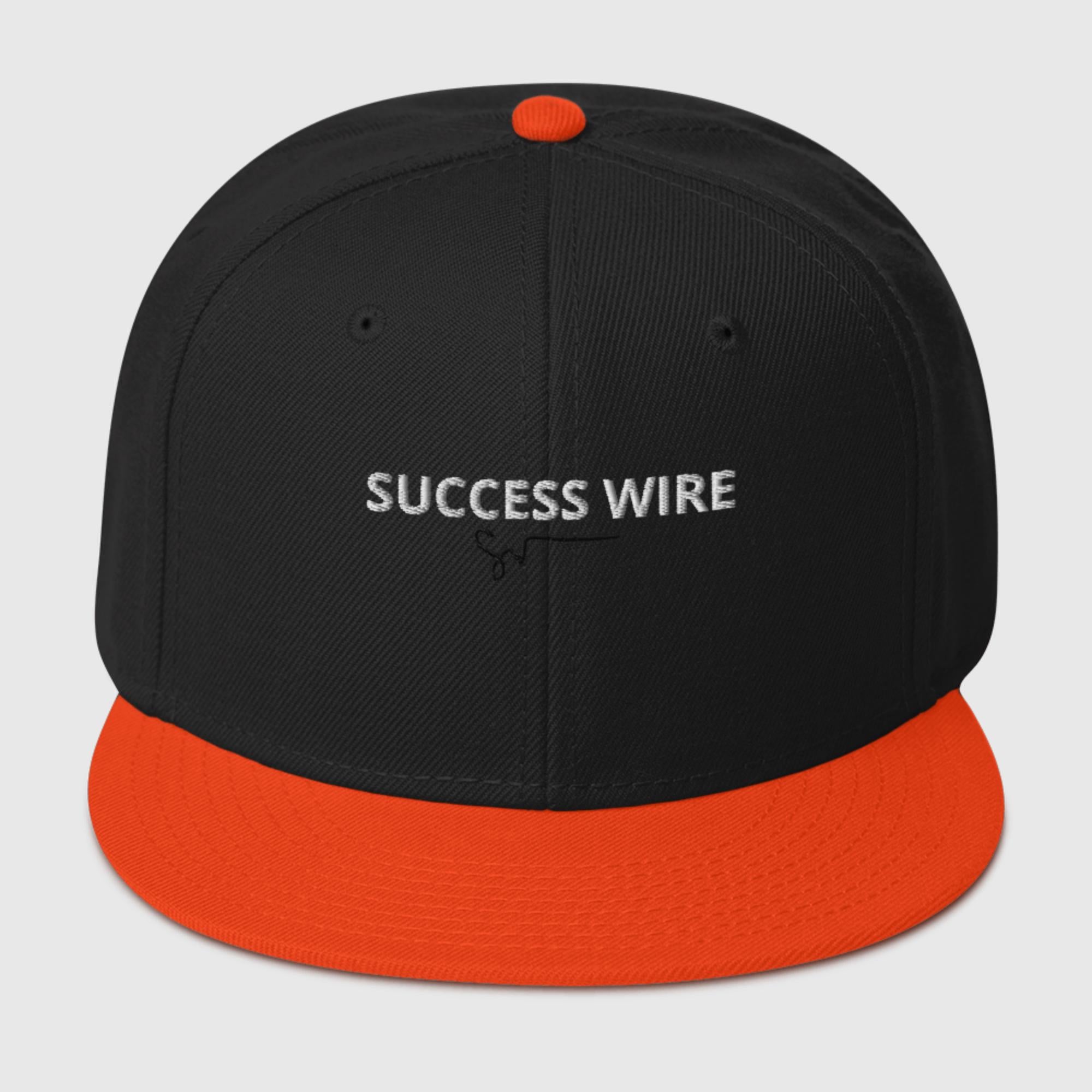SUCCESS WIRE White w/ Black Signature Logo High-profile Snapback Hat for Women (17 Color Variations)