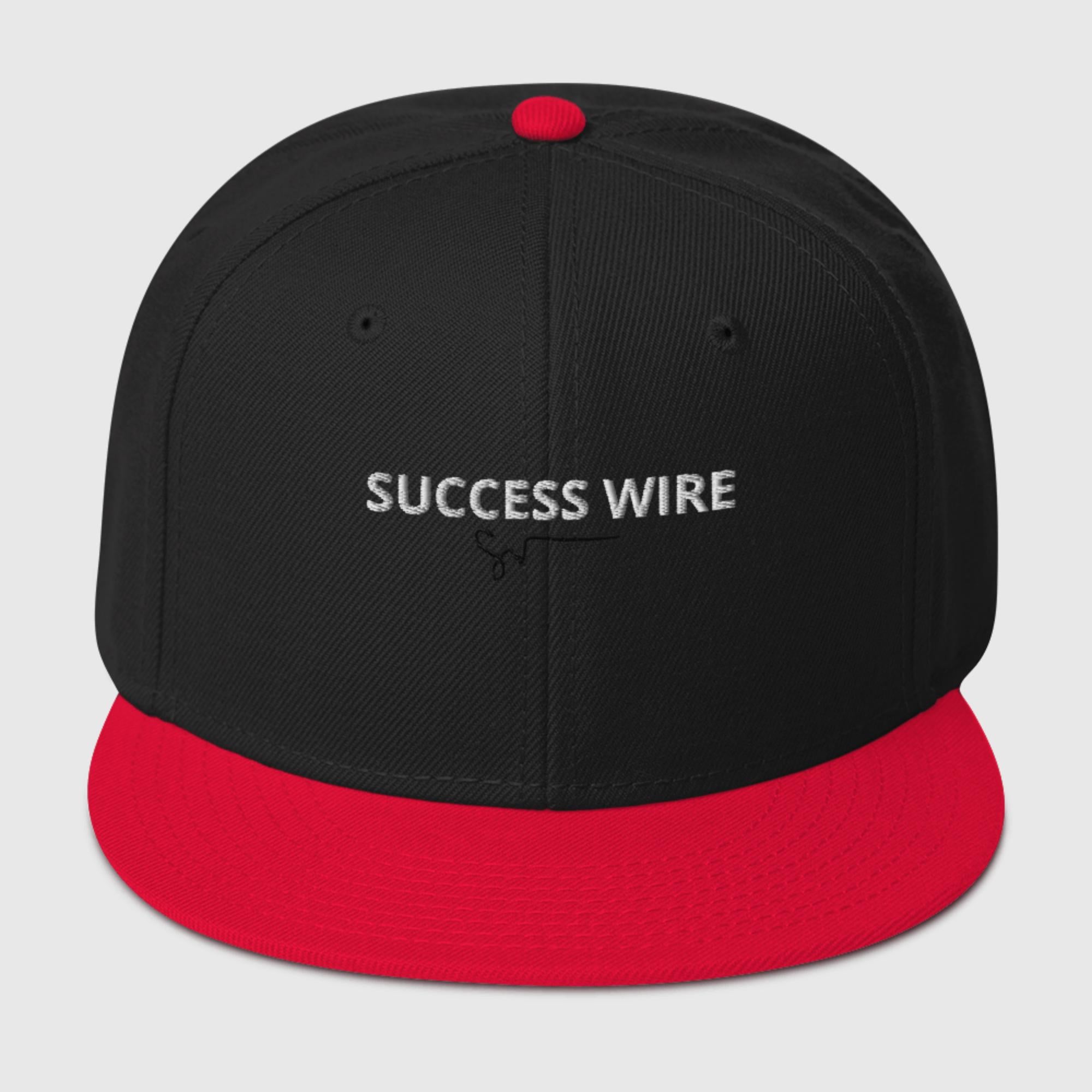 SUCCESS WIRE White w/ Black Signature Logo High-profile Snapback Hat for Women (17 Color Variations)