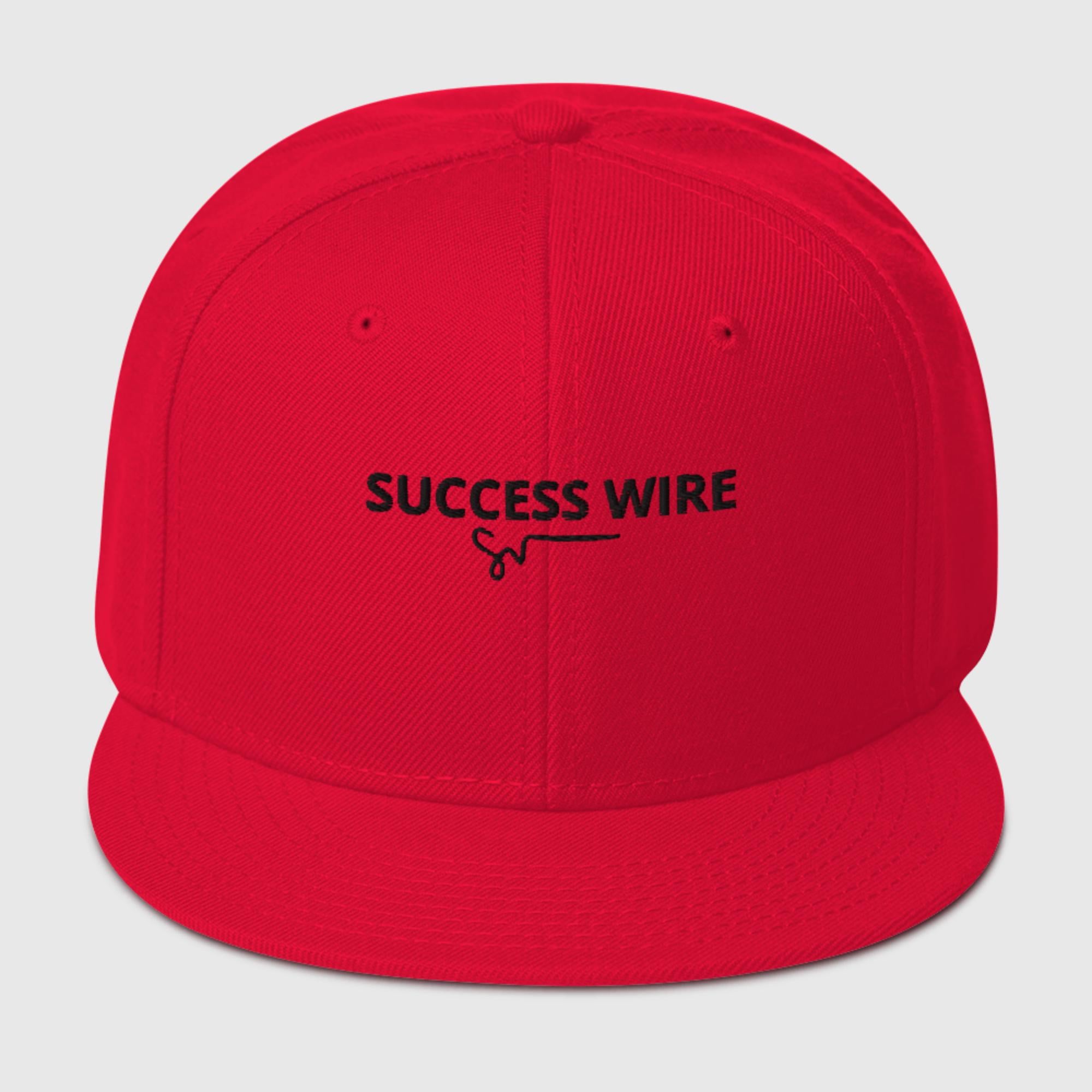 SUCCESS WIRE Solid Black Logo High-profile Snapback Hat for Women (17 color Variations)