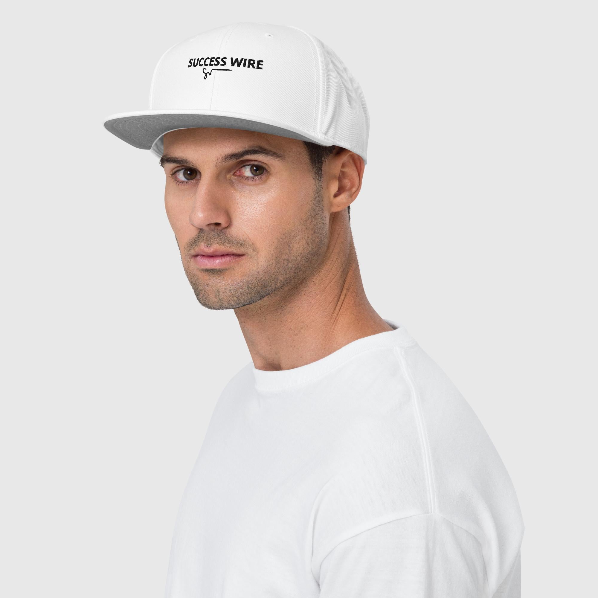 SUCCESS WIRE Solid Black Logo High-profile Snapback Hat for Men (17 color Variations)