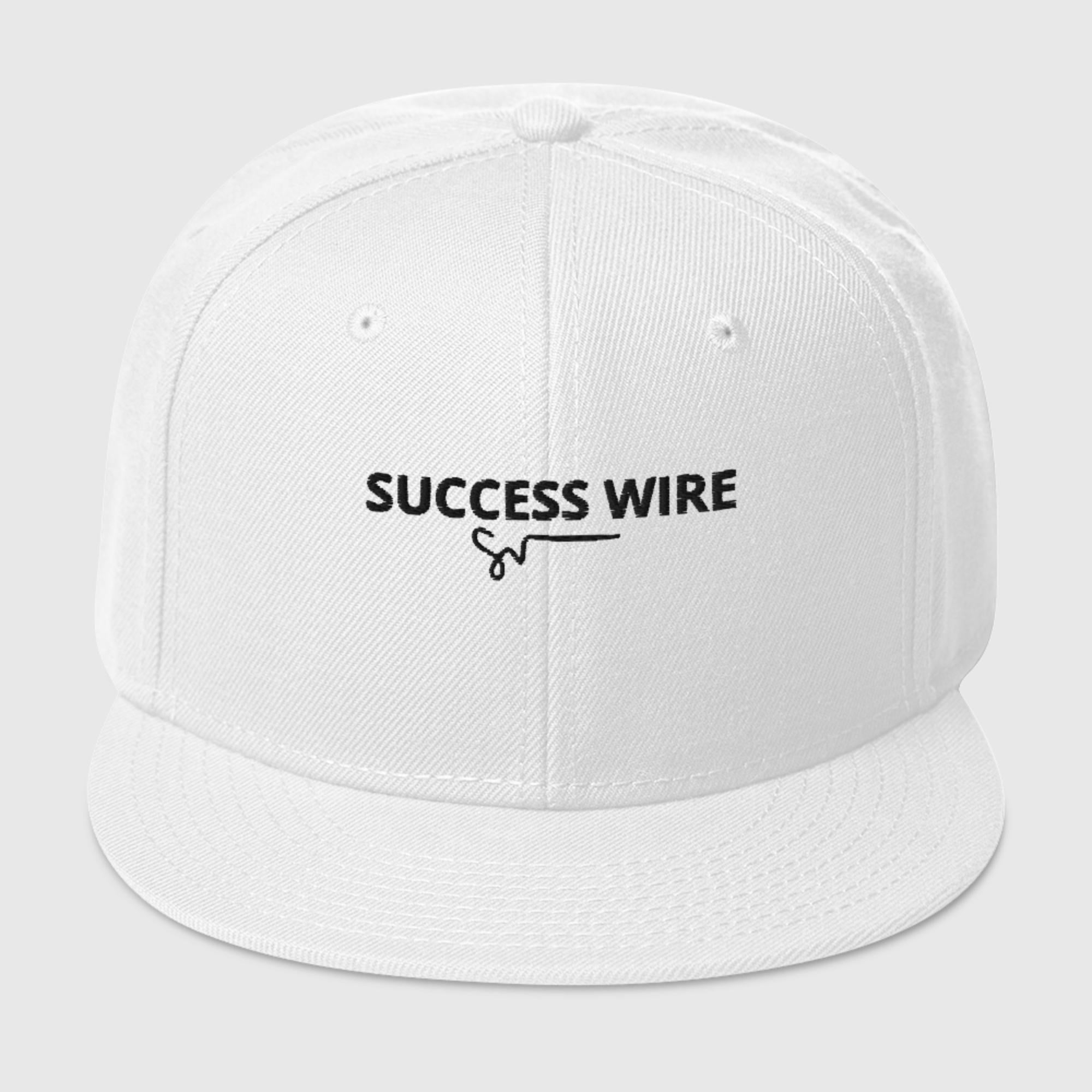 SUCCESS WIRE Solid Black Logo High-profile Snapback Hat for Women (17 color Variations)