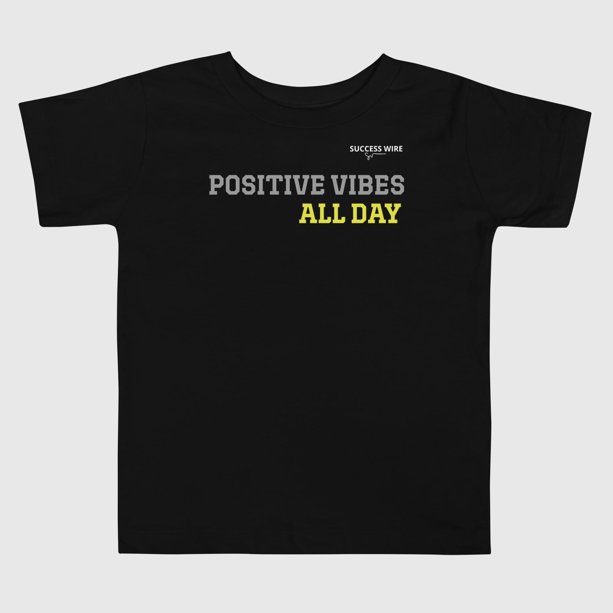 SUCCESS WIRE "POSITIVE VIBES ALL DAY" T-Shirt for Little Boys (2T-5T)