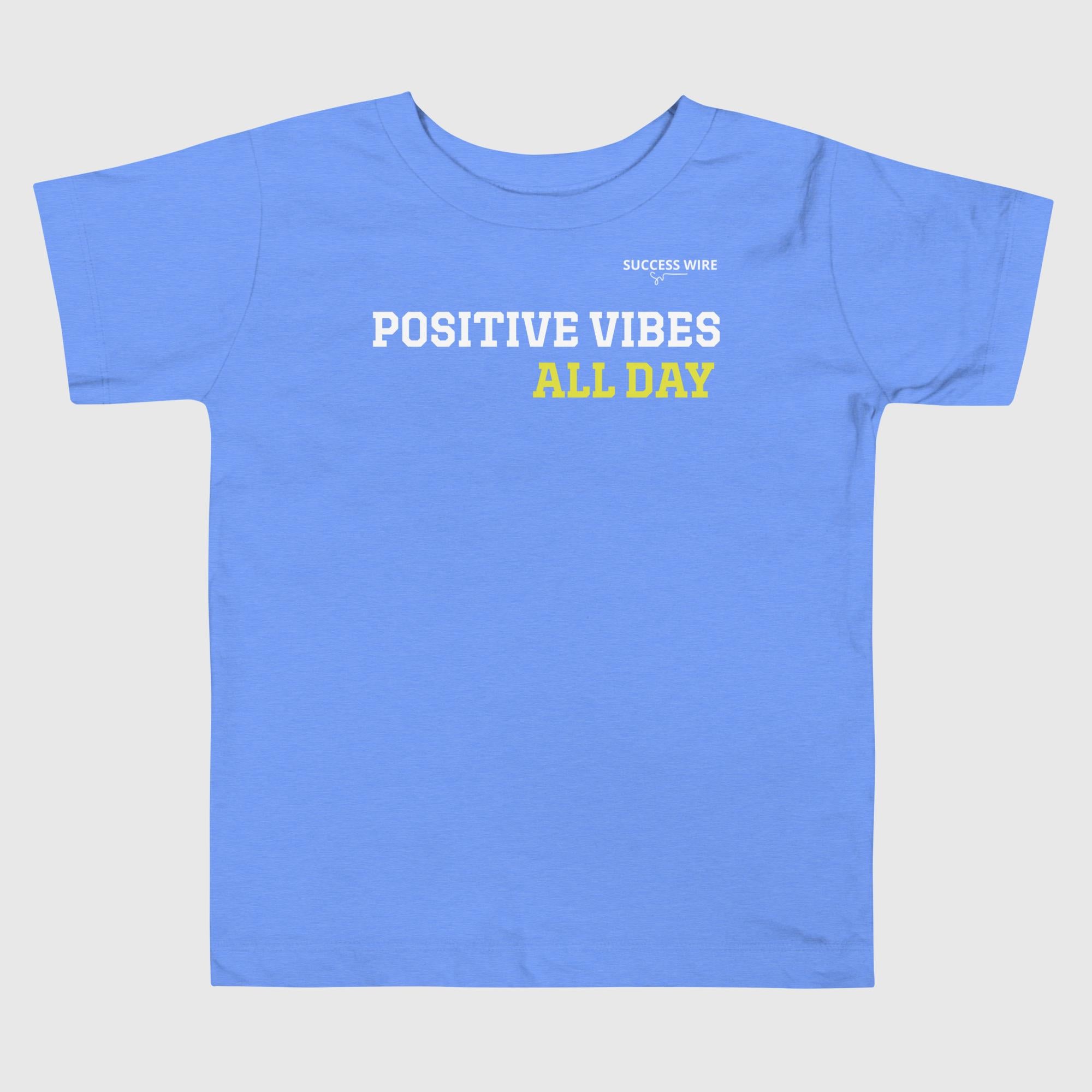 SUCCESS WIRE "POSITIVE VIBES ALL DAY" T-Shirt for Little Boys (2T-5T)