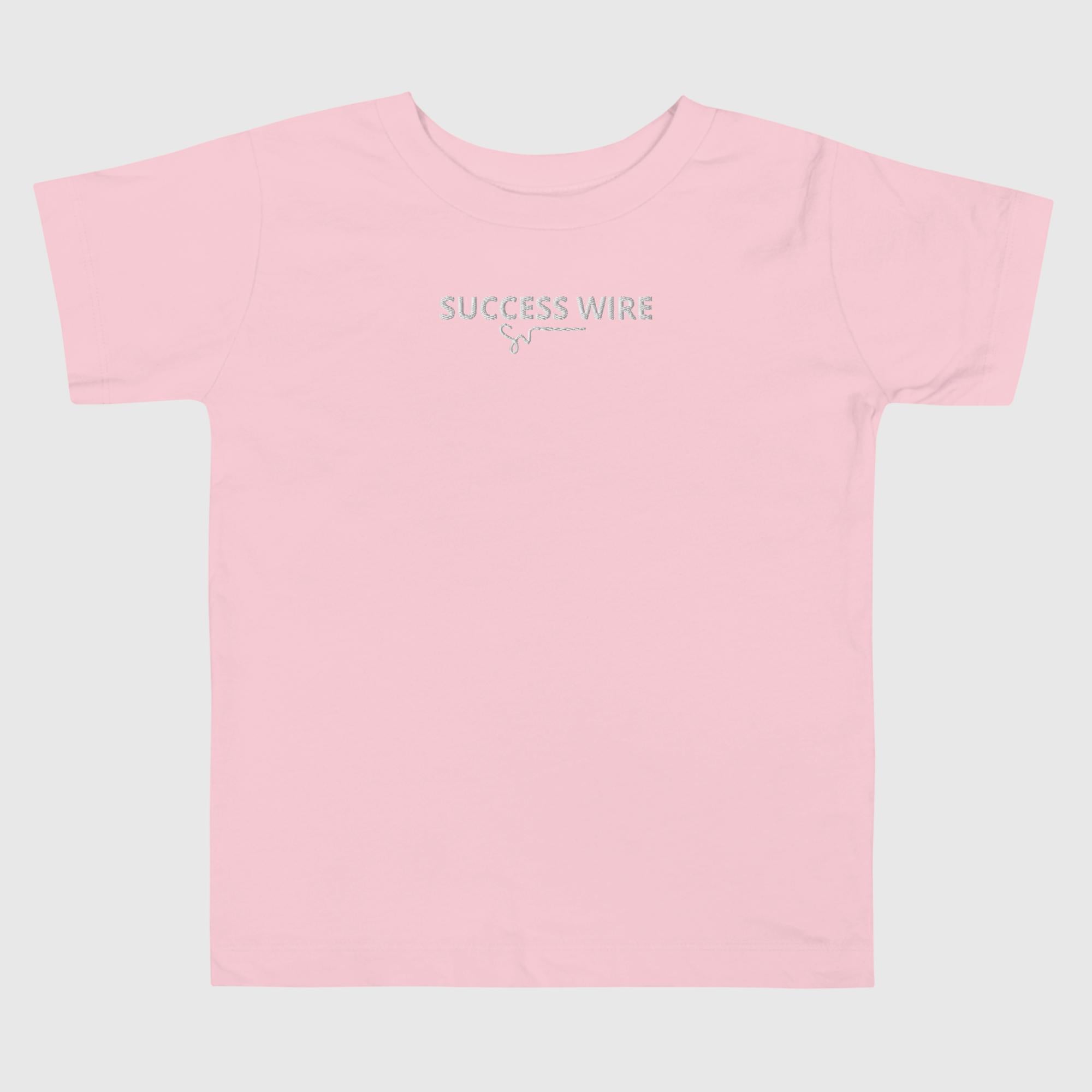 SUCCESS WIRE Unisex Embroidered Logo T-Shirt for Little Kids (2T-5T) (3 Color Variants)