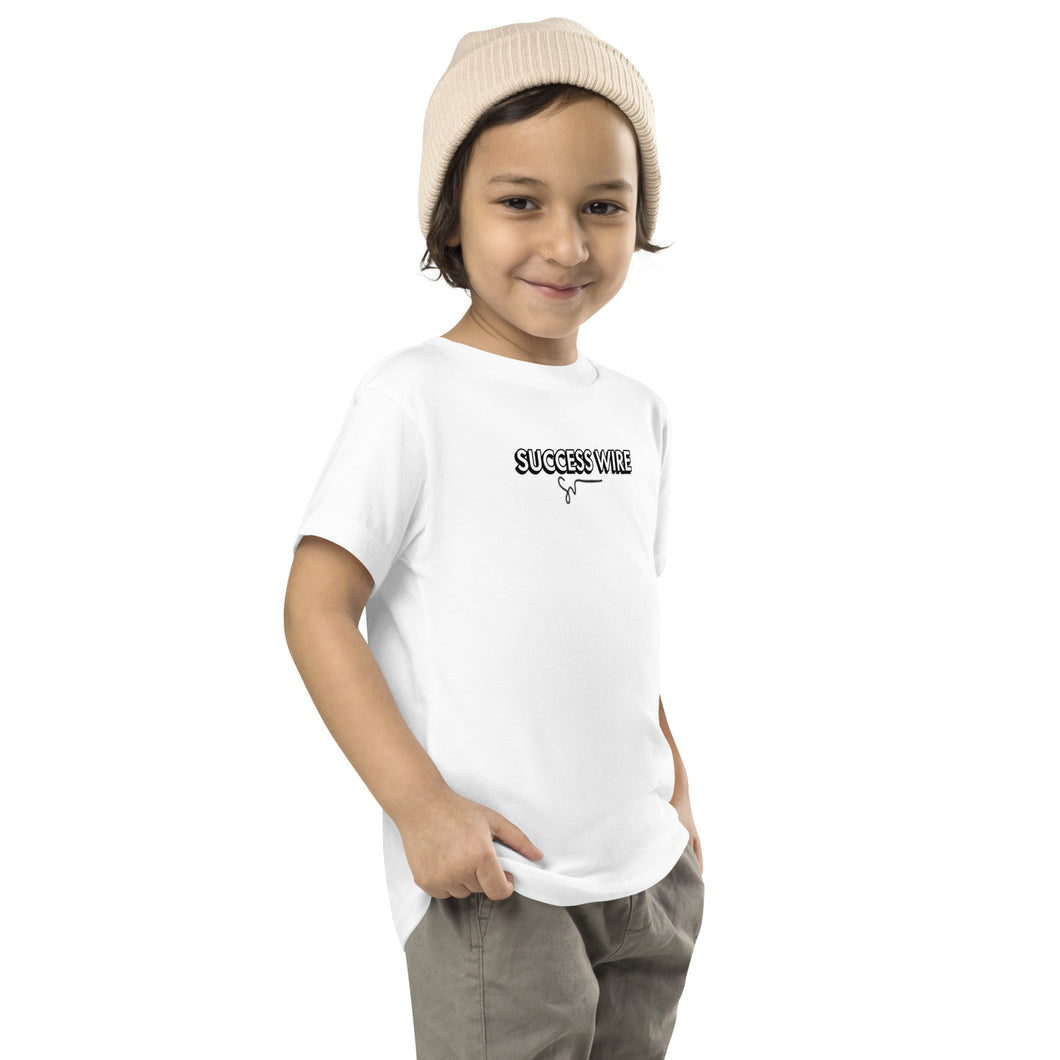 SUCCESS WIRE Unisex Black/White Logo Short Sleeve T-Shirt for Little Kids (2T-5T) (3 Color Variants)