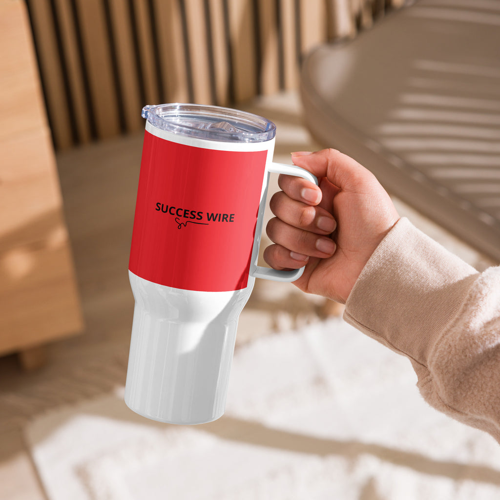 SUCCESS WIRE Travel mug with a handle
