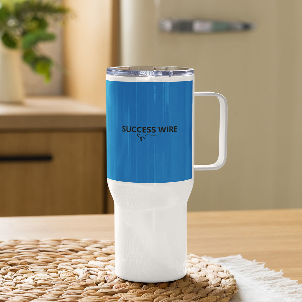 SUCCESS WIRE Travel mug with a handle