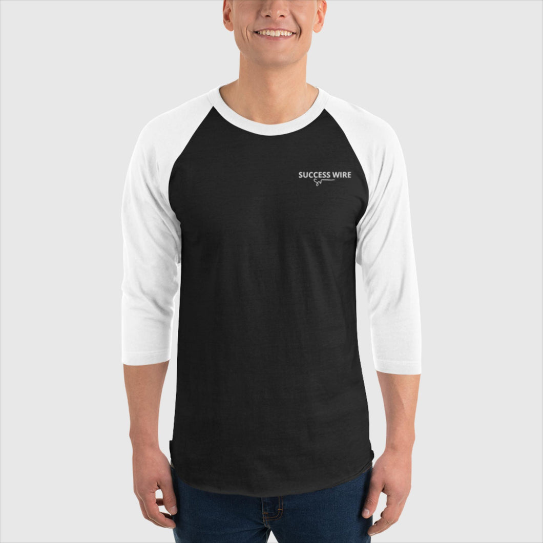 SUCCESS WIRE 3/4 Sleeve Baseball Raglan Shirt for Men