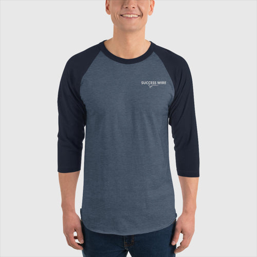 SUCCESS WIRE 3/4 Sleeve Baseball Raglan Shirt for Men