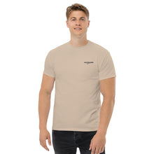 Load image into Gallery viewer, Man wearing a SUCCESS WIRE sand color t-shirt with SUCCESS WIRE Logo on a white background
