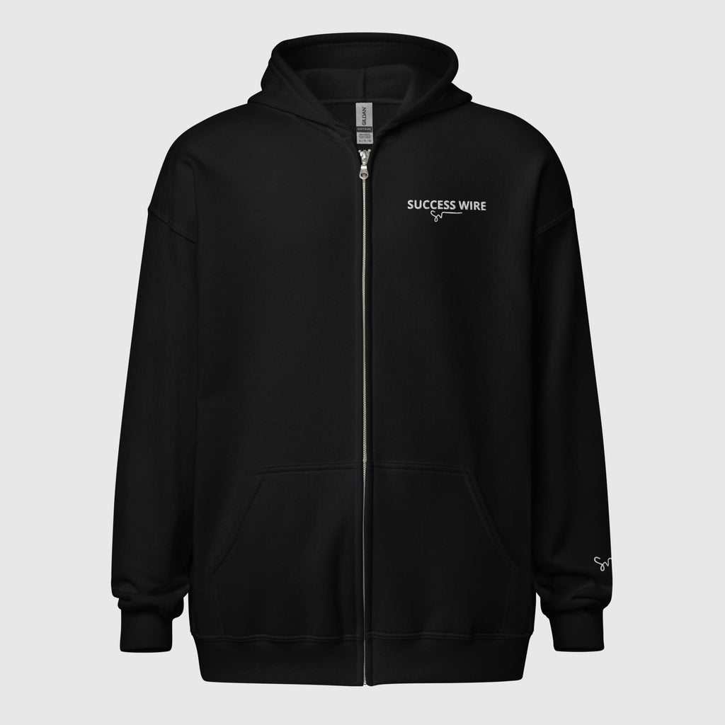 SUCCESS WIRE Heavy Blend Zip Hoodie for Women (Black)