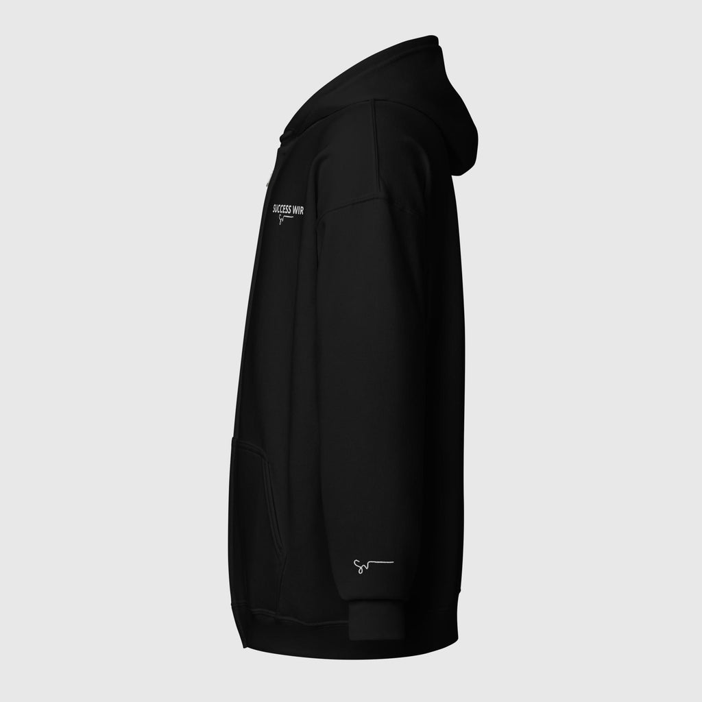 SUCCESS WIRE Heavy Blend Zip Hoodie for Women (Black)