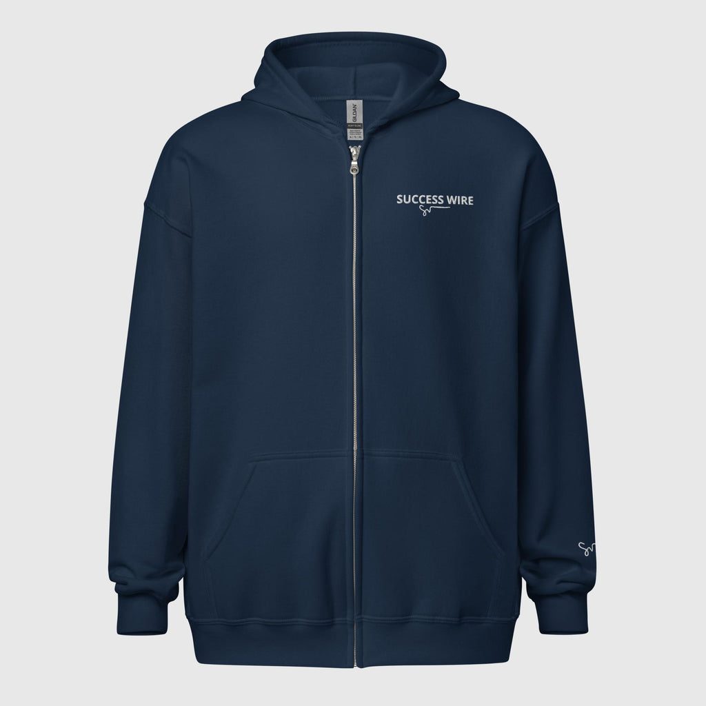 SUCCESS WIRE Heavy Blend Zip Hoodie for Women (Navy Blue)